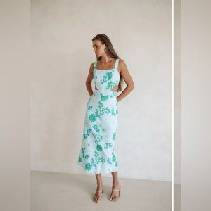 Sabo Skirt Felize Midi Dress-Corsage Blue